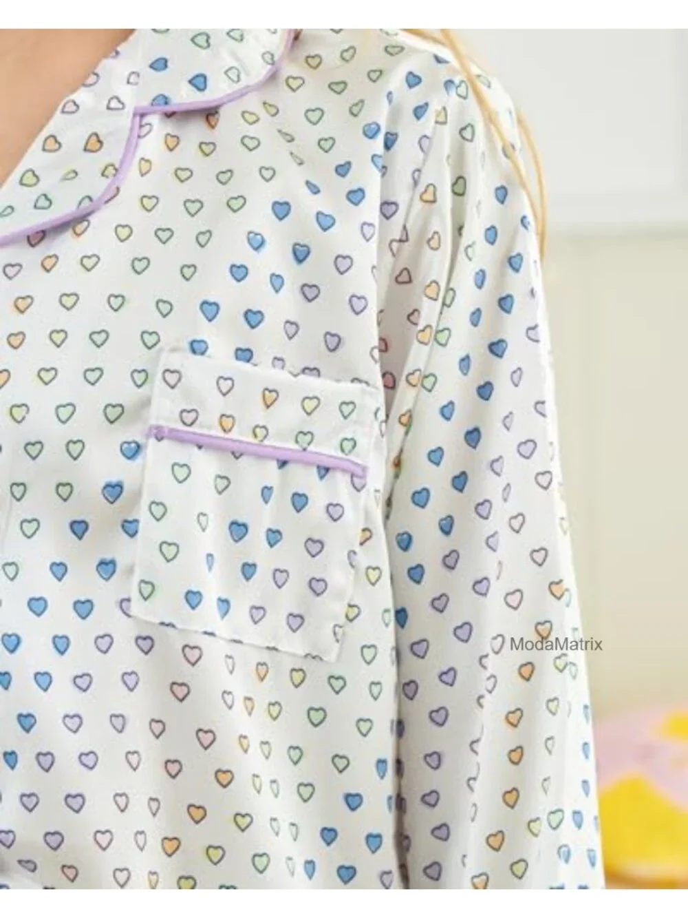 Girls Silk Satin Pajama Set Long Sleeve Button Down PJs 2 Piece Sleepwear